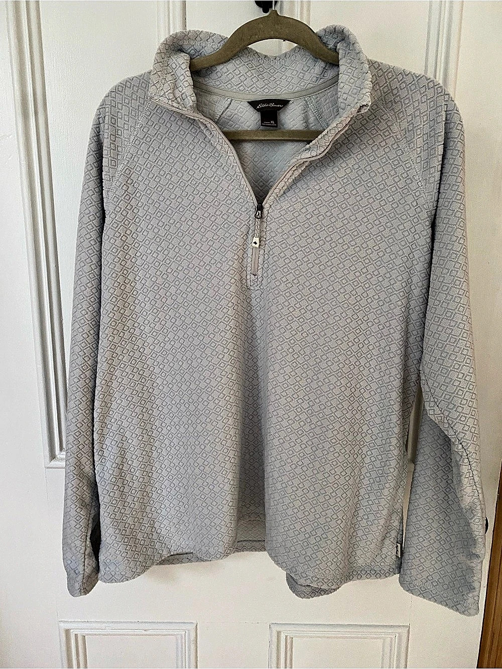Eddie Bauer Women's Activator Grid Fleece Half-Zip Gray XL
